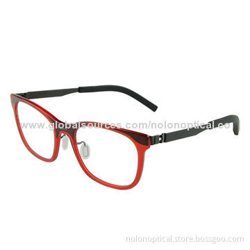 High-quality Metal Reading Glasses Frame with Acetate Temple, Logos Can be Printed